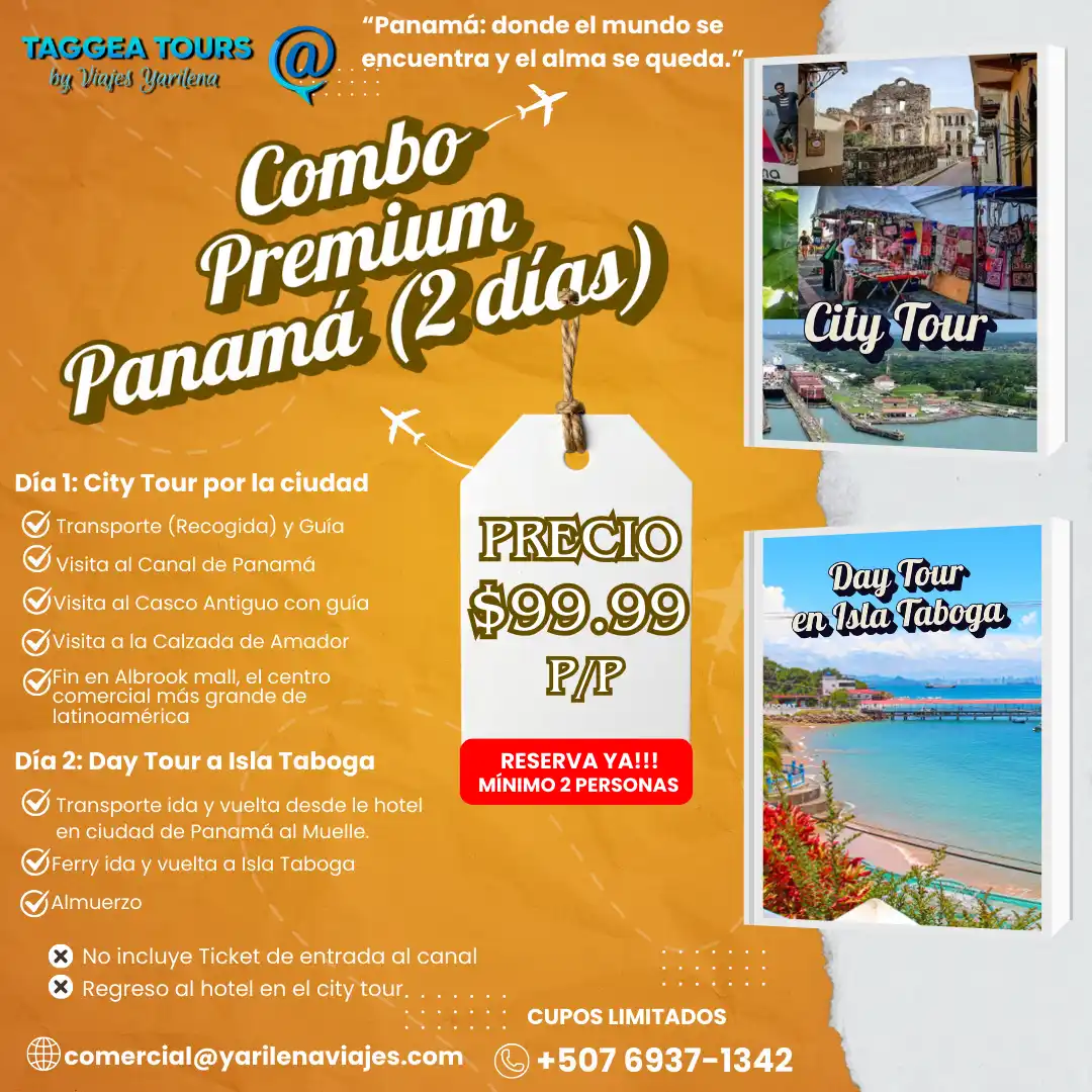 2 días de tours: City Tour + Isla Taboga